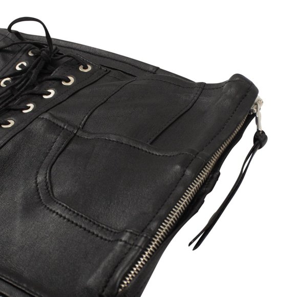 UNRAVEL PROJECT Black Leather Skinny Lace Up Pants Size 26 $2085 - Picture 3 of 5